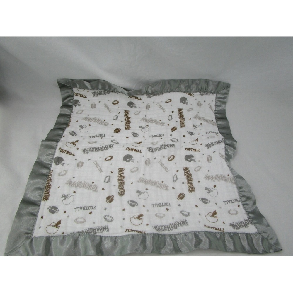 Bacati Football Touchdown Lovey Security Blanket